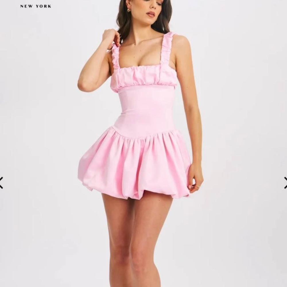 Pink Ruffled Mini Dress